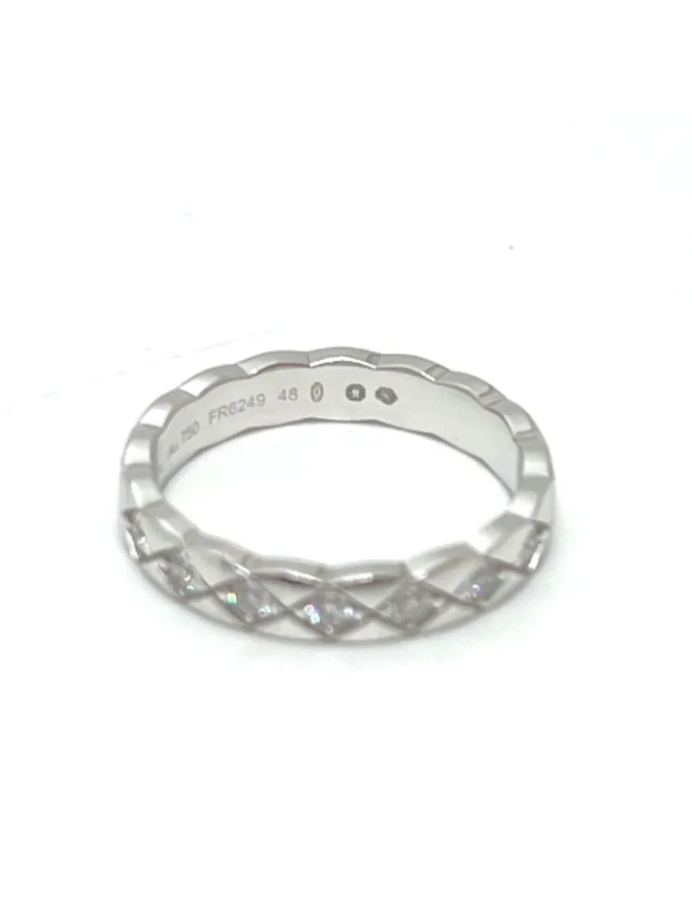Chanel Ring Coco Crush Full Diamond 18K White Gold Silver